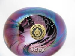 John Ditchfield Iridescent Art Glass Pink Dino Dinosaur Egg Signed label on