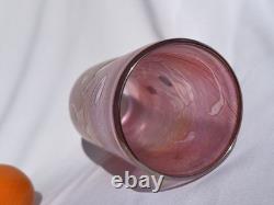 John Ditchfield Iridescent Lovely Signed Art Glass Peachy Pink Vase Millefiori