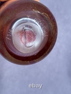 John Ditchfield Iridescent Lovely Signed Art Glass Peachy Pink Vase Millefiori