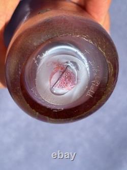 John Ditchfield Iridescent Lovely Signed Art Glass Peachy Pink Vase Millefiori