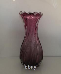 Josef Hospodka Chribska Bohemian pink art glass vase