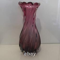 Josef Hospodka Chribska Bohemian pink art glass vase