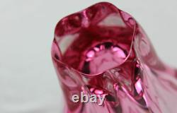 Josef Hospodka pink cat head vase Chrisba Factory Glassworks Czech, Sommerso