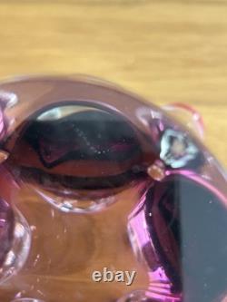 Joseph Hospodka Vintage Cribska Bowl Style 367/4/16 In Purple With Pink & White