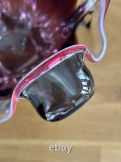 Joseph Hospodka Vintage Cribska Bowl Style 367/4/16 In Purple With Pink & White