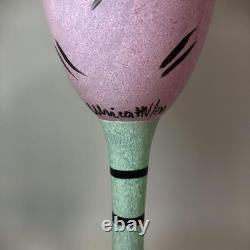 KOSTA BODA Pink Face Glass Vase Bowlhight 24cm 9.44inch NO BOX Vintage