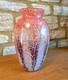 Karl Weidmann WMF For Ikora 1930s Art Deco Glass Crackle Vase Brown Pink Opaque