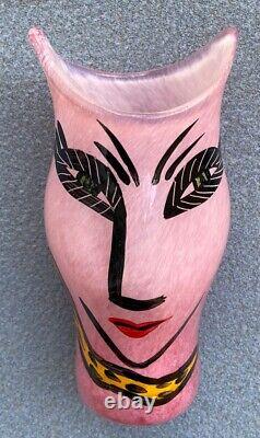 Kosta Boda Glass Open Minds Pink Face Vase Ulrica Vallien