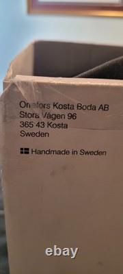 Kosta Boda Sweden LB Planet Dawn Pink Art Glass Sculpture Lena Bergstrom Design