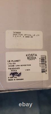 Kosta Boda Sweden LB Planet Dawn Pink Art Glass Sculpture Lena Bergstrom Design