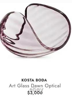 Kosta Boda Sweden LB Planet Dawn Pink Art Glass Sculpture Lena Bergstrom Design