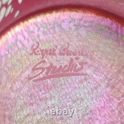 LABELLED Royal Brierley Iridescent Pink Glass'Studio' Vase