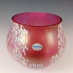 LABELLED Royal Brierley Iridescent Pink Glass'Studio' Vase