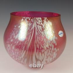 LABELLED Royal Brierley Iridescent Pink Glass'Studio' Vase
