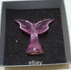 LALIQUE France VINTAGE Art Glass PAPILLON Pink BUTTERFLY FIGURINE / PAPERWEIGHT