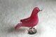L? K Vtg Murano Venetian Pink Cased Art Glass Bird Sculpture Figurine