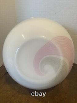 La Murrina Murano Italy Pink & Black Swirl White Art Glass Blown Vase Signed