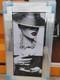 Lady in hat with crystal silver stone and glitter liquid art picture 85x45cm