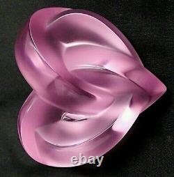 Lalique Coeur Crystal Pink Entwined Heart Signed Mint