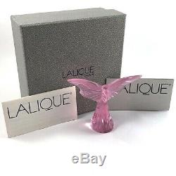 Lalique Crystal Butterfly PINK Rosee Pattern BRAND NEW IN BOX! STUNNING