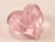 Lalique Entwined Coeur Heart Frosted Pink Crystal Paperweight Figurine