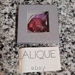 Lalique France Red Pink Crystal Glass Angel Fish Figurine Sculpture