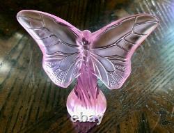 Lalique Pink Butterfly Rosee Pattern #10370900 Signed & Authentic Mint Condition