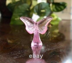 Lalique Pink Butterfly Rosee Pattern #10370900 Signed & Authentic Mint Condition