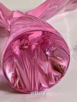 Lalique Pink Butterfly Rosee Pattern #10370900 Signed & Authentic Mint Condition