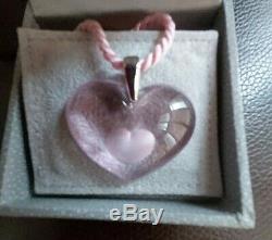 Lalique Pink'Heart-within-a-Heart' Pendant with Box