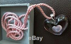 Lalique Pink'Heart-within-a-Heart' Pendant with Box