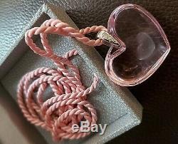 Lalique Pink'Heart-within-a-Heart' Pendant with Box