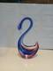 Large 12 Murano Poli Archimede Seguso Pink Blue Sommerso Swan Bird Glass Figure