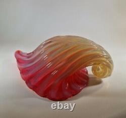 Large 1960s Archimede Seguso Opal Murano Art Glass Clam Shell Centerpiece Bowl