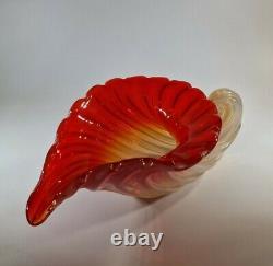 Large 1960s Archimede Seguso Opal Murano Art Glass Clam Shell Centerpiece Bowl