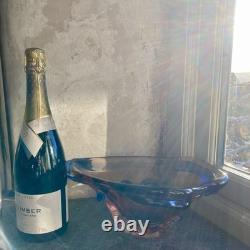 Large 3kg Czech Glass Niagara Bowl, Karel Zemek, Mstisov Sklo Union Glassworks