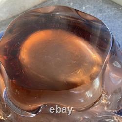 Large 3kg Czech Glass Niagara Bowl, Karel Zemek, Mstisov Sklo Union Glassworks