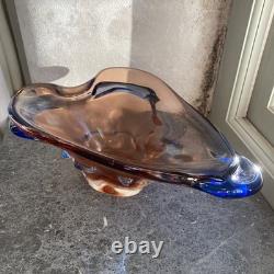 Large 3kg Czech Glass Niagara Bowl, Karel Zemek, Mstisov Sklo Union Glassworks