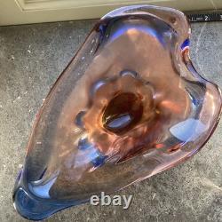 Large 3kg Czech Glass Niagara Bowl, Karel Zemek, Mstisov Sklo Union Glassworks