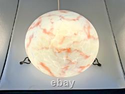Large Antique Art Deco 1930s Plaffonier Glass Shade Ceiling Flycatcher Bowl 14+