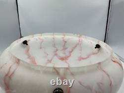 Large Antique Art Deco 1930s Plaffonier Glass Shade Ceiling Flycatcher Bowl 14+
