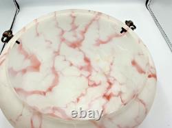 Large Antique Art Deco 1930s Plaffonier Glass Shade Ceiling Flycatcher Bowl 14+