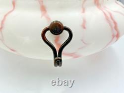 Large Antique Art Deco 1930s Plaffonier Glass Shade Ceiling Flycatcher Bowl 14+