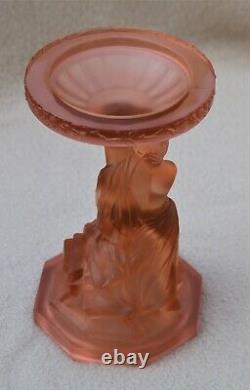 Large Antique Art Deco Walther Sohne Pink Glass Tazza / Centrepiece / Comport