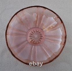 Large Antique Art Deco Walther Sohne Pink Glass Tazza / Centrepiece / Comport