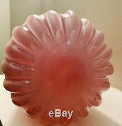 Large Archimede Seguso Murano Italy Pink Opalino Alabastro Vase 12 Tall