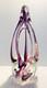 Large Freeform Art Glass Sculpture-Amethyst Pink Ribbon Openwork 15.5 13 lb