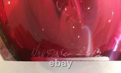 Large Freestanding Red/Pink Art Glass Studio Sculpture By Artist Una Osler 2012