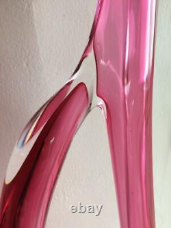 Large Freestanding Red/Pink Art Glass Studio Sculpture By Artist Una Osler 2012
