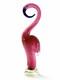 Large Hand Blown Art Glass Flamingo Pink Blue Beak Figurine Murano Style 14.5